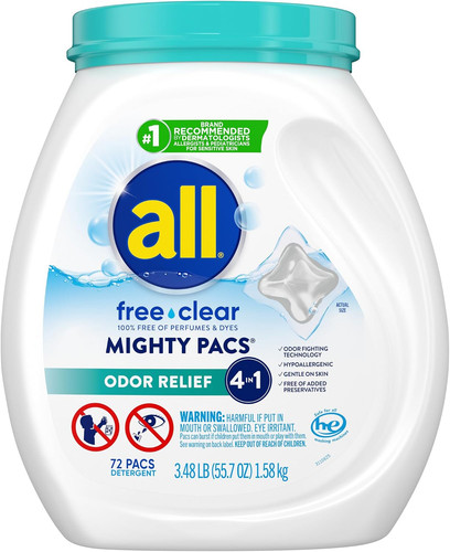 Laundry detergent pacs - laundry, for